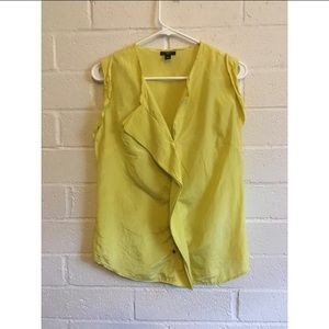 Ann Taylor Silk Chartreuse Blouse